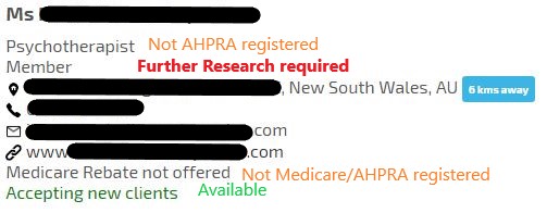 EMDR therapy do more research no rebate no AHPRA